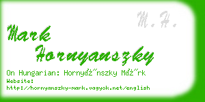 mark hornyanszky business card